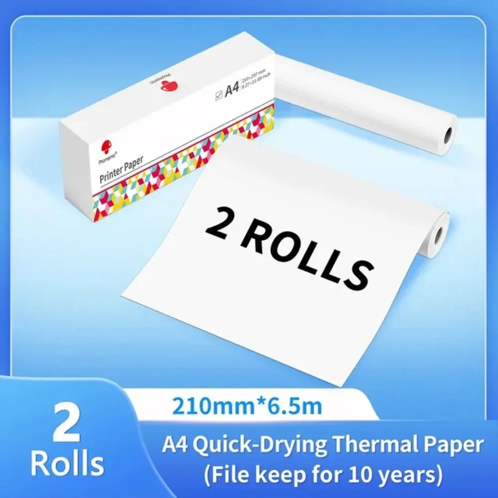 Phomemo A4 Thermal Printer Paper Letter Paper Quick-Dry Continuous Paper Suitab